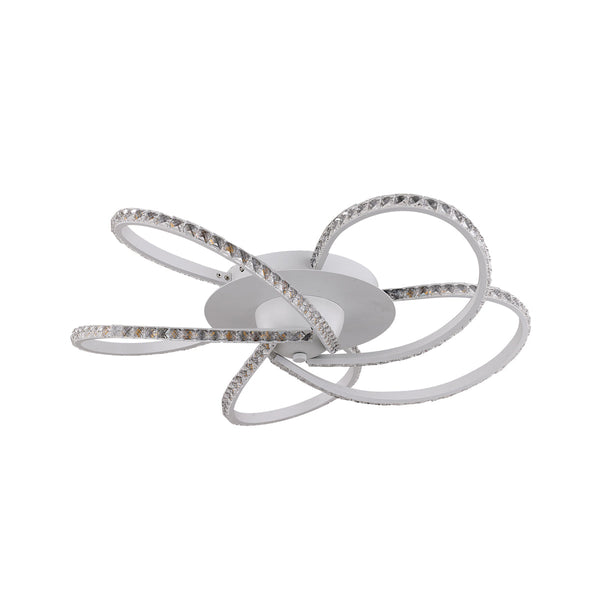 Irie Dimmable LED Ceiling Light 5 Strand Crystal Metal White