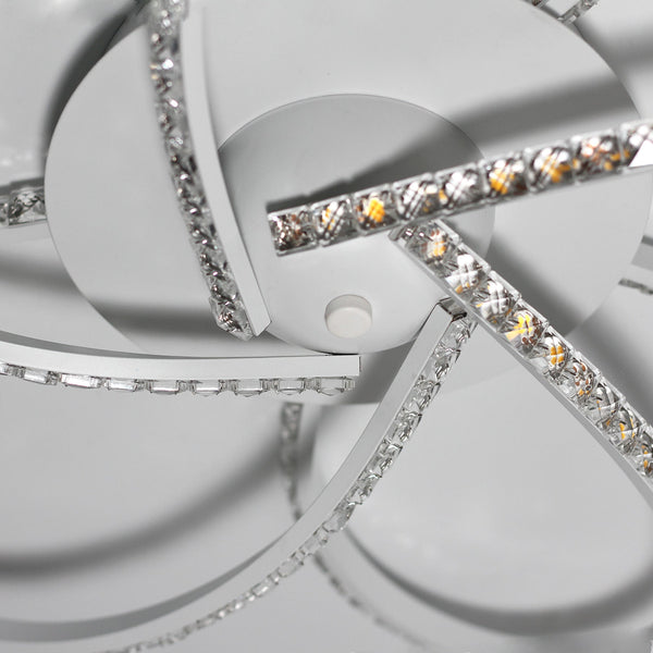 Irie Dimmable LED Ceiling Light 5 Strand Crystal Metal White