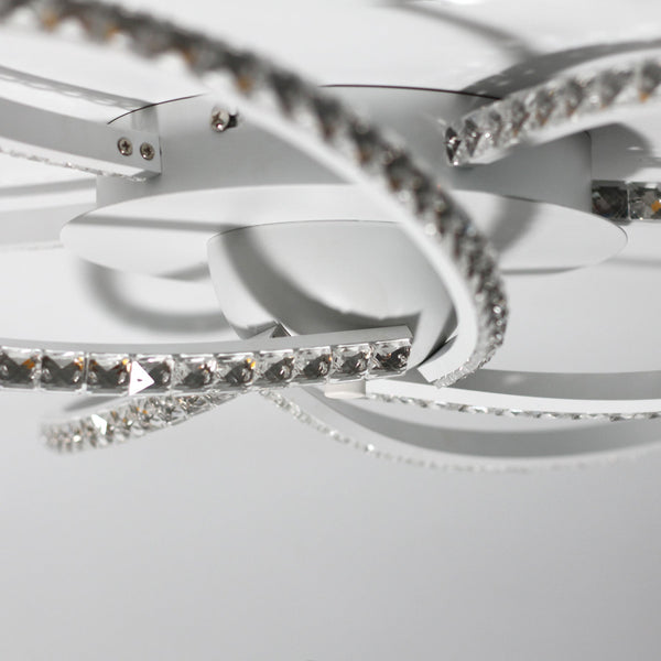 Irie Dimmable LED Ceiling Light 5 Strand Crystal Metal White