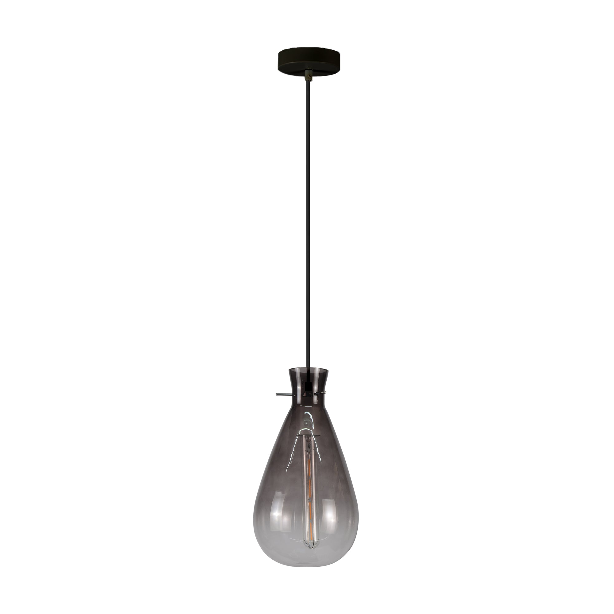 Orson Glass Teardrop Pendant Ceiling Light Lamp Grey