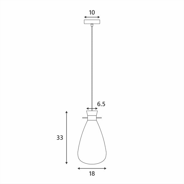 Orson Glass Teardrop Pendant Ceiling Light Lamp Grey