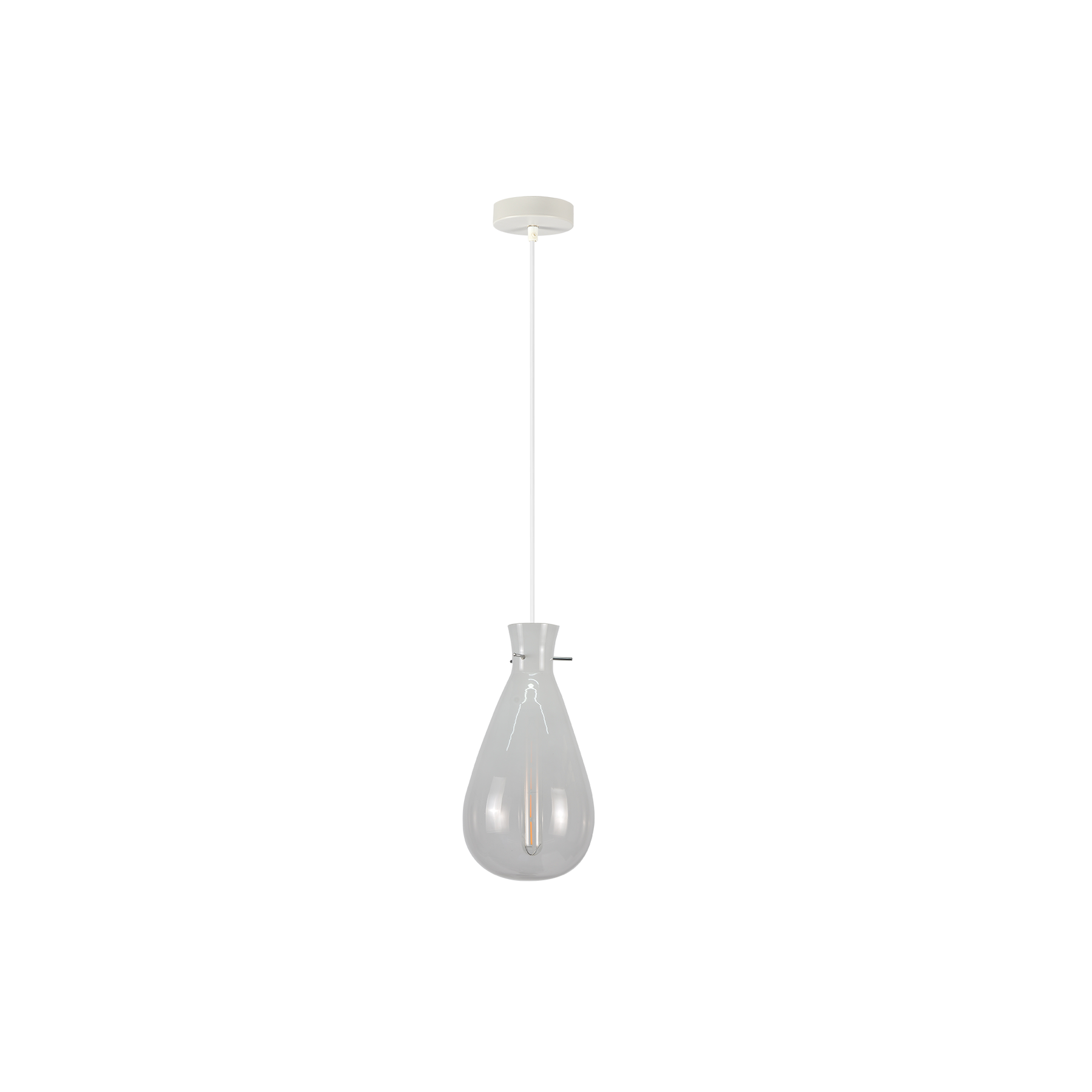 Orson Glass Teardrop Pendant Ceiling Light Lamp White