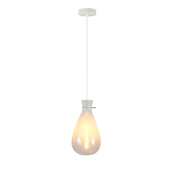 Orson Glass Teardrop Pendant Ceiling Light Lamp White