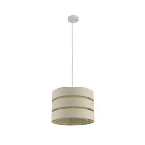 Trio Three Tier Pendant Ceiling Light Grey Brown Linen Shade
