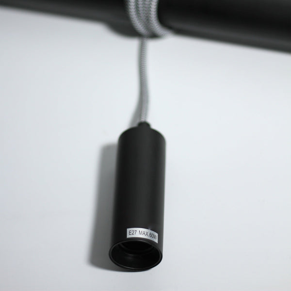 Bikkel 4 Light Metal Bar Pendant Ceiling Lamp Adjustable Height Black
