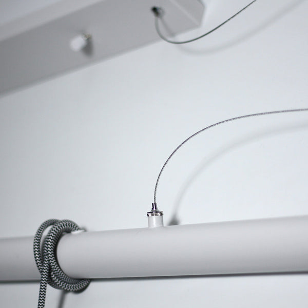 Bikkel 4 Light Metal Bar Pendant Ceiling Lamp Adjustable Height White