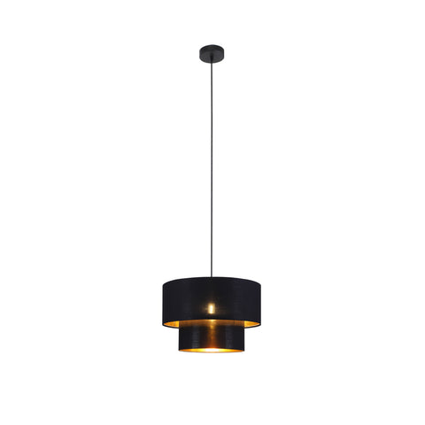 Rabiya Pendant Ceiling Light Lamp Double Shade Black