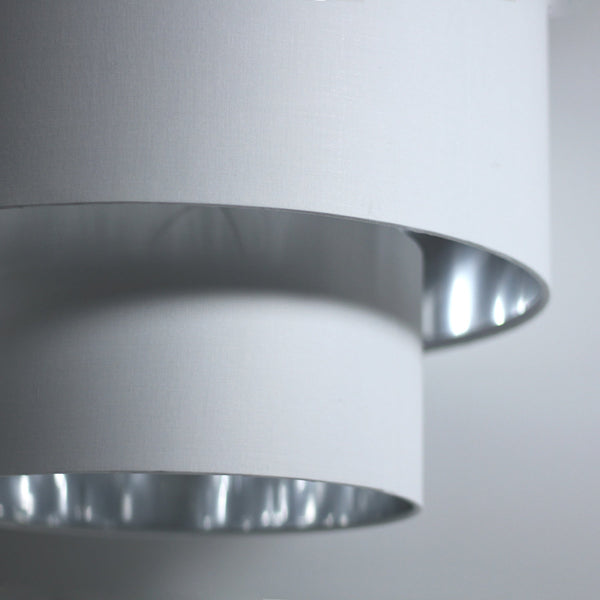 Rabiya Pendant Ceiling Light Lamp Double Shade White