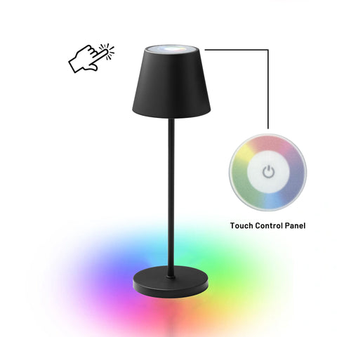 Enoki Dimmable Portable Indoor Outdoor RGB Table Lamp Light Battery Black