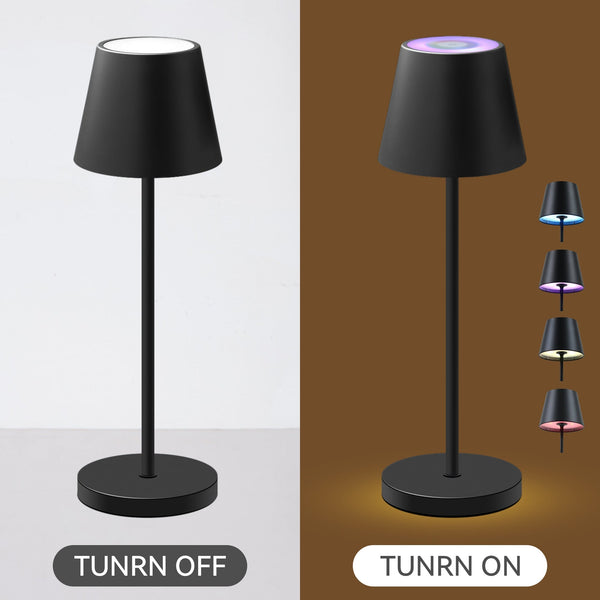 Enoki Dimmable Portable Indoor Outdoor RGB Table Lamp Light Battery Black