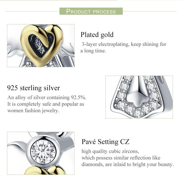 Guardian Angel Platinum Gold Plated Sterling Silver CZ Bead Charm Bracelet Necklace