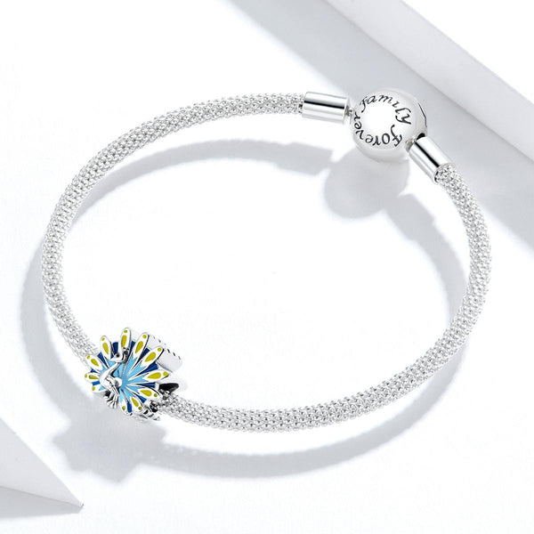 Peacock Enamel Sterling Silver Bead Charm Pendant Bracelet Necklace