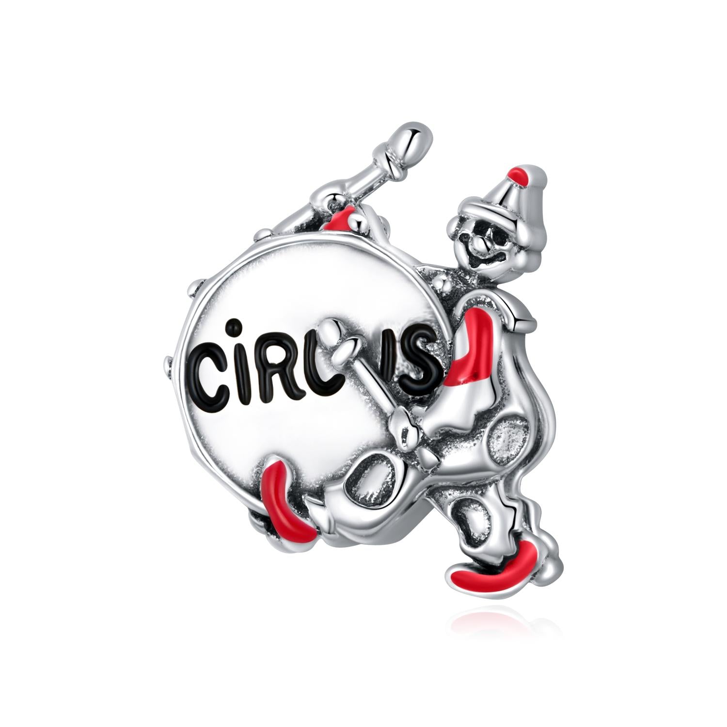 Circus Clown Enamel Sterling Silver Bead Charm Pendant Bracelet Necklace