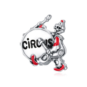 Circus Clown Enamel Sterling Silver Bead Charm Pendant Bracelet Necklace