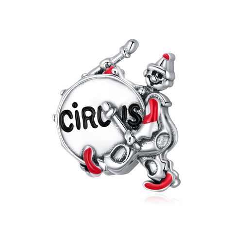Circus Clown Enamel Sterling Silver Bead Charm Pendant Bracelet Necklace