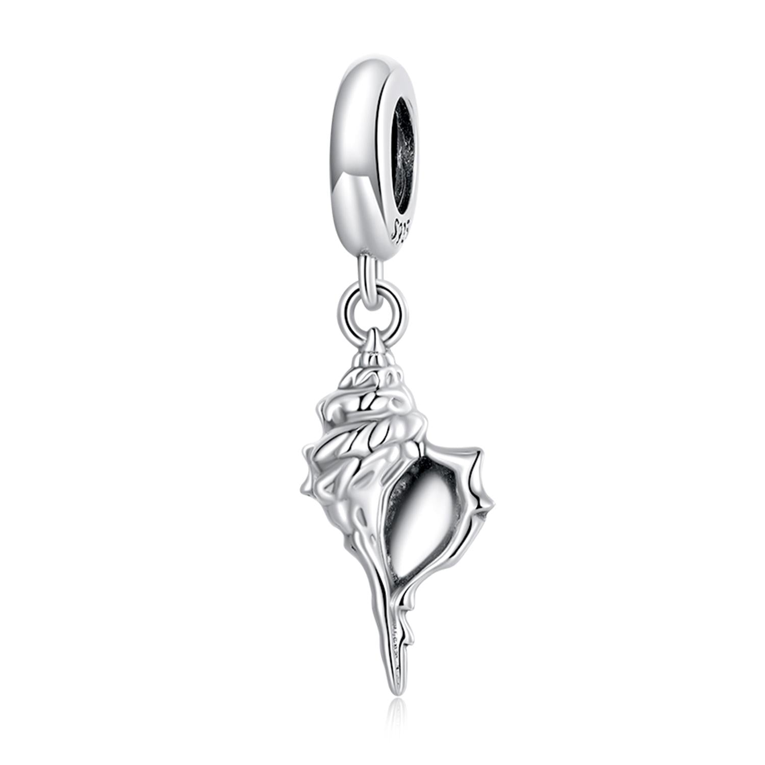 Conch Shell Seashell Sterling Silver Bead Charm Bracelet Necklace