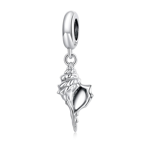 Conch Shell Seashell Sterling Silver Bead Charm Bracelet Necklace