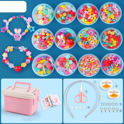DIY Bracelet Necklace Jewellery Making Kit Kids Children 12 Designs Fruit