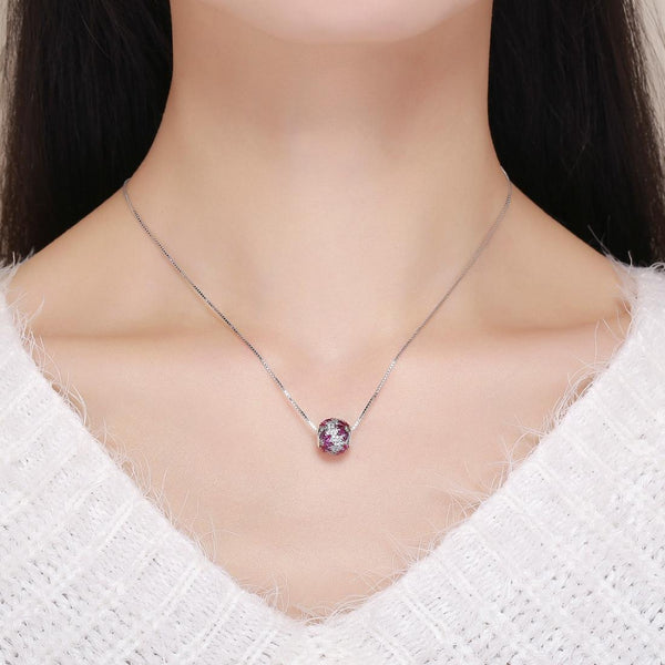 Flower Pave Crystal Sterling Silver Zircon CZ Bead Charm Pendant Bracelet Necklace