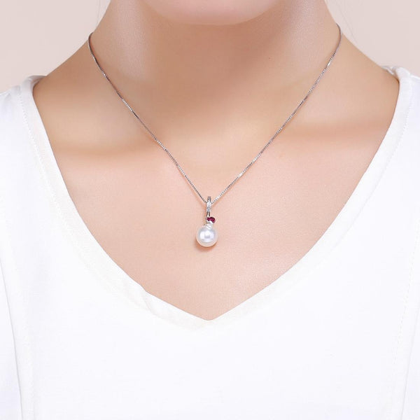 Faux Pearl Heart Sterling Silver Ziron CZ Bead Charm Bracelet