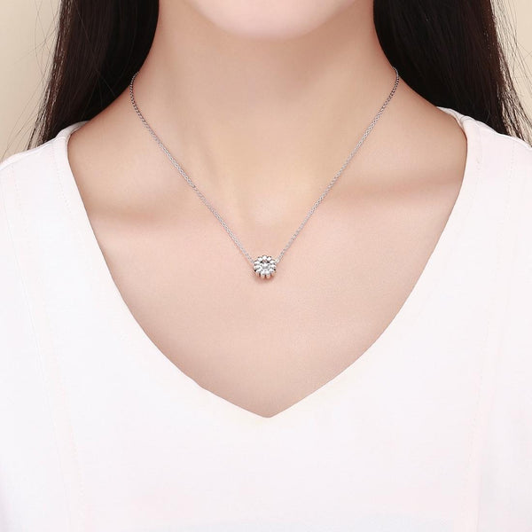 Smiley Flower Sterling Silver Bead Charm Bracelet Necklace Pendant