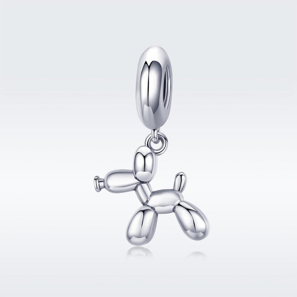 Balloon Dog Sterling Silver Bead Charm Bracelet Necklace