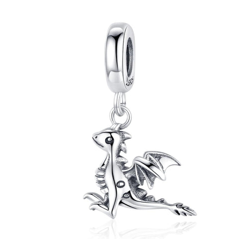Bay Dragon Sterling Silver Zircon CZ Bead Charm Pendant Bracelet Necklace