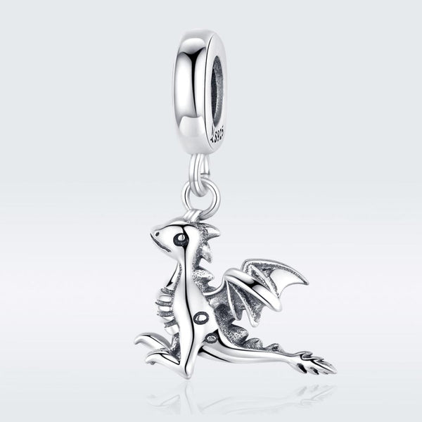 Bay Dragon Sterling Silver Zircon CZ Bead Charm Pendant Bracelet Necklace