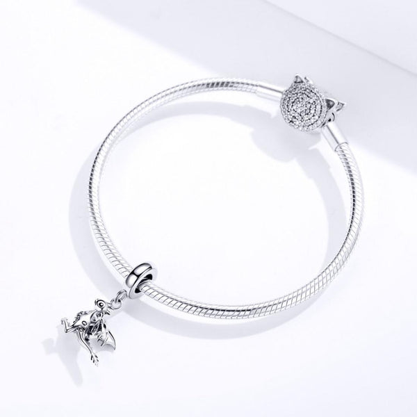 Bay Dragon Sterling Silver Zircon CZ Bead Charm Pendant Bracelet Necklace