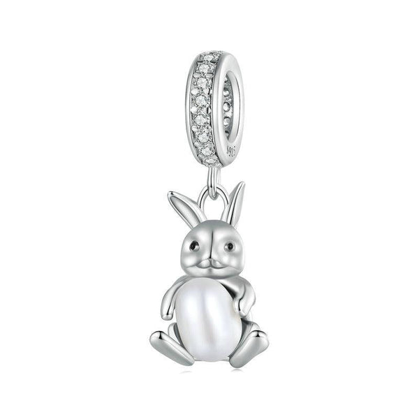 Rabbit Bunny Sterling Silver Bead Charm Bracelet Necklace Pendant