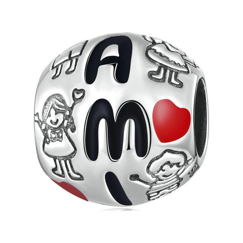 Friends Enamel Sterling Silver Bead Charm Bracelet Necklace Pendant