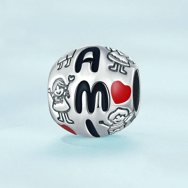 Friends Enamel Sterling Silver Bead Charm Bracelet Necklace Pendant