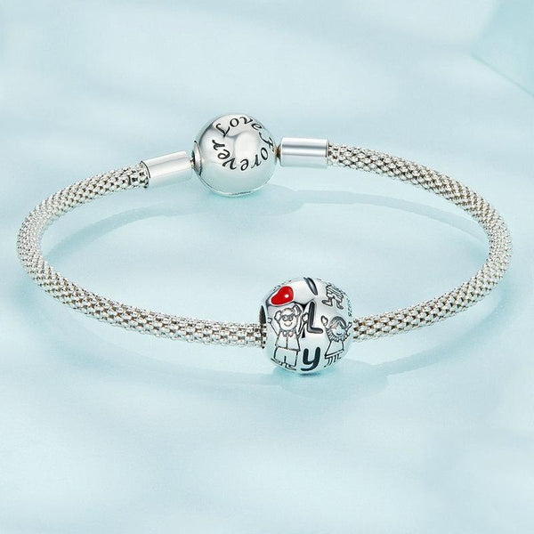 Friends Enamel Sterling Silver Bead Charm Bracelet Necklace Pendant