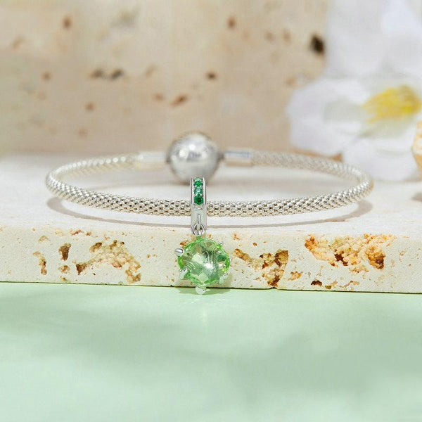 Green Tree Of Life Crystal Sterling Silver Bead Charm Bracelet Necklace Pendant