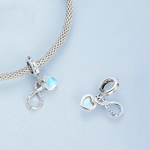 Sisterhood Forever Sister Sterling Silver CZ Bead Charm Pendant Bracelet Necklace