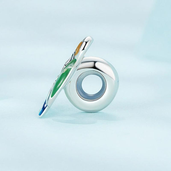 Swallow Bird Enamel Sterling Silver Bead Charm Bracelet Necklace Pendant