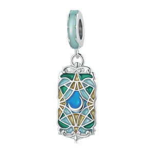 Moon Tarot Card Enamel Sterling Silver Bead Charm Bracelet Necklace Pendant
