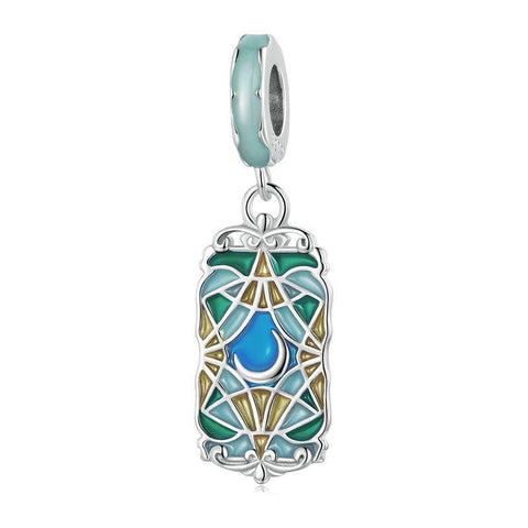 Moon Tarot Card Enamel Sterling Silver Bead Charm Bracelet Necklace Pendant