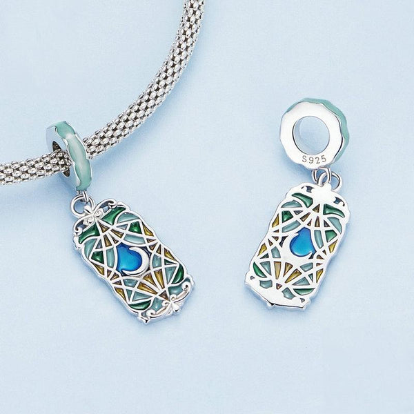 Moon Tarot Card Enamel Sterling Silver Bead Charm Bracelet Necklace Pendant