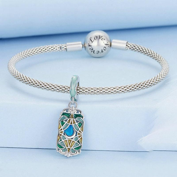 Moon Tarot Card Enamel Sterling Silver Bead Charm Bracelet Necklace Pendant