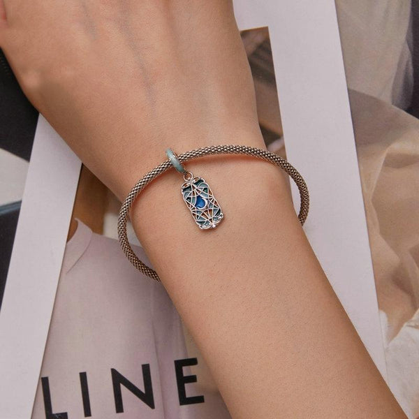 Moon Tarot Card Enamel Sterling Silver Bead Charm Bracelet Necklace Pendant