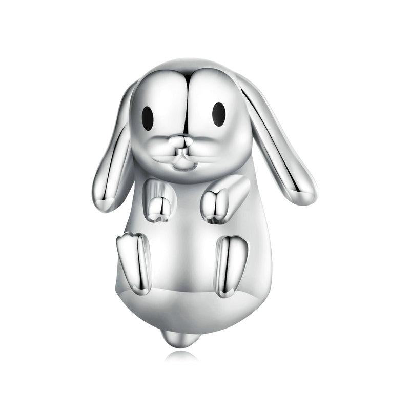 Lop Rabbit Enamel Sterling Silver Bead Charm Bracelet Necklace Pendant