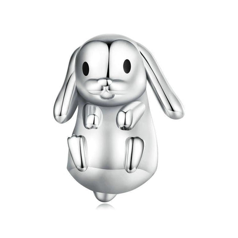 Lop Rabbit Enamel Sterling Silver Bead Charm Bracelet Necklace Pendant