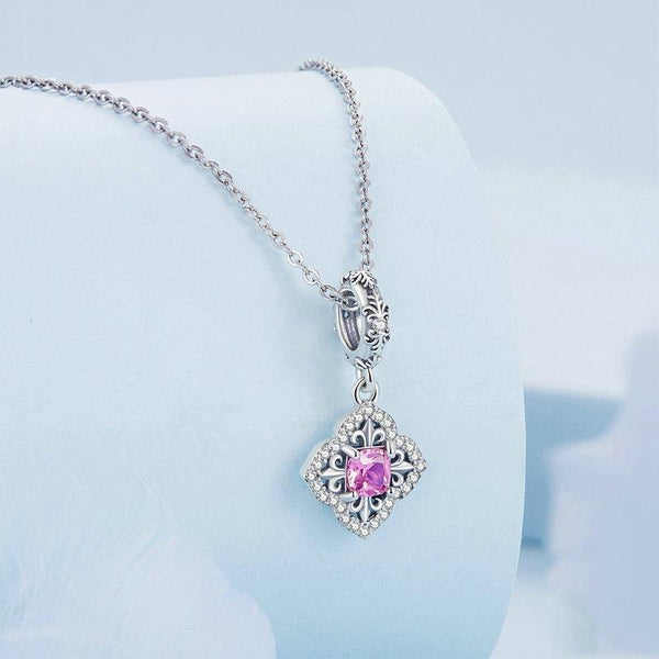 Fleur De Lis Sterling Silver Zircon CZ Bead Charm Bracelet Necklace