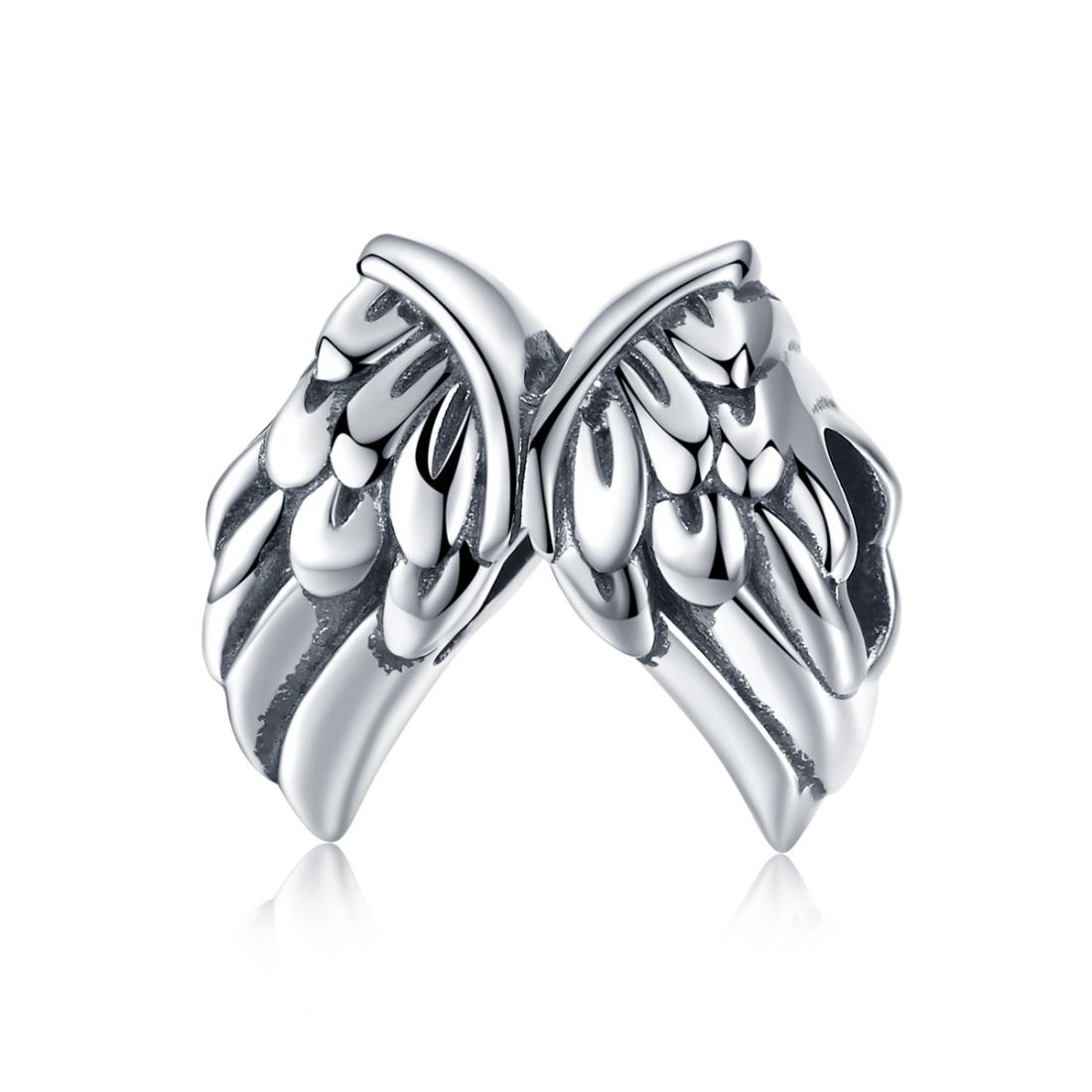 Angel Wings Sterling Silver Bead Charm Bracelet Necklace
