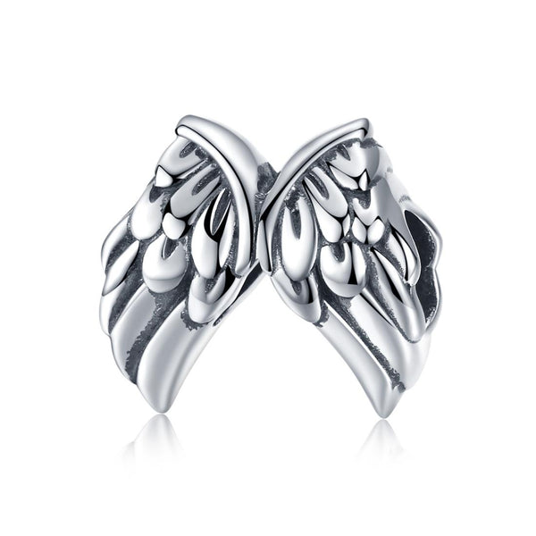 Angel Wings Sterling Silver Bead Charm Bracelet Necklace