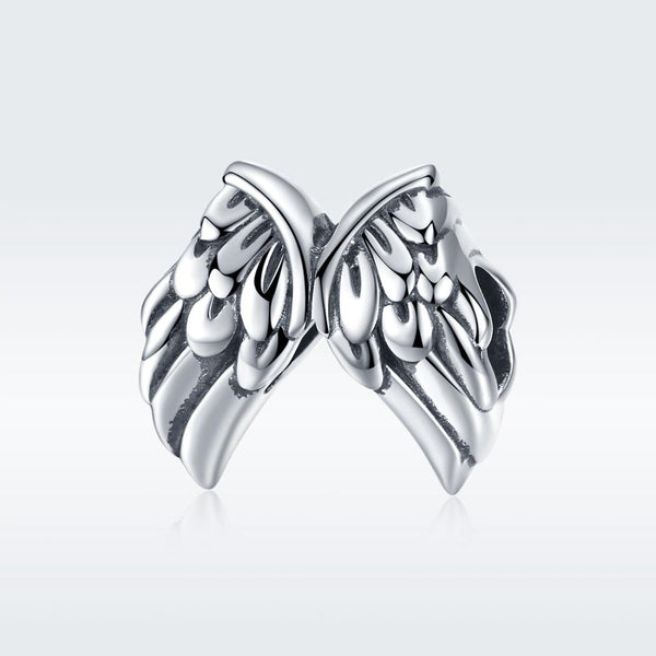 Angel Wings Sterling Silver Bead Charm Bracelet Necklace