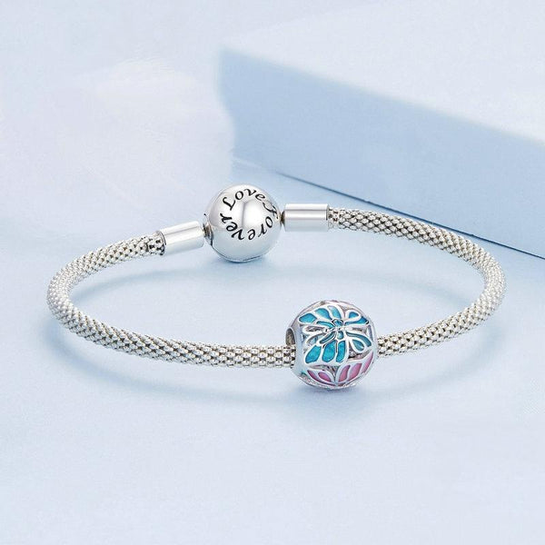 Butterfly Enamel Sterling Silver Spacer Bead Charm Bracelet Necklace Pendant
