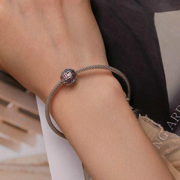 Butterfly Enamel Sterling Silver Spacer Bead Charm Bracelet Necklace Pendant