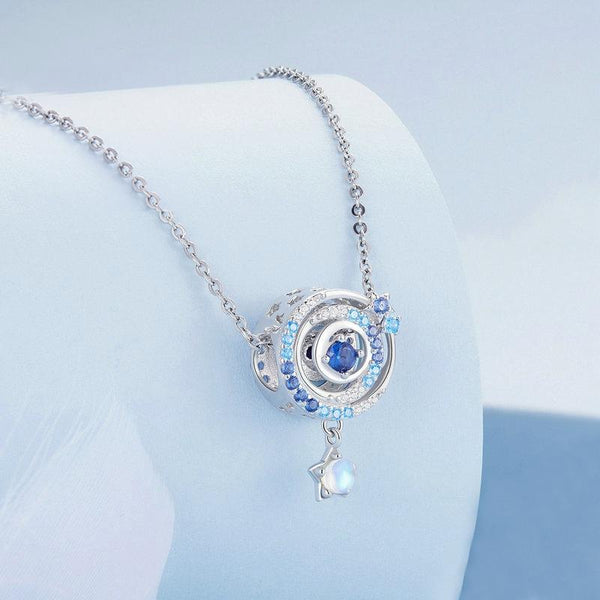 Galaxy Star Sterling Silver CZ Bead Charm Bracelet Necklace Pendant